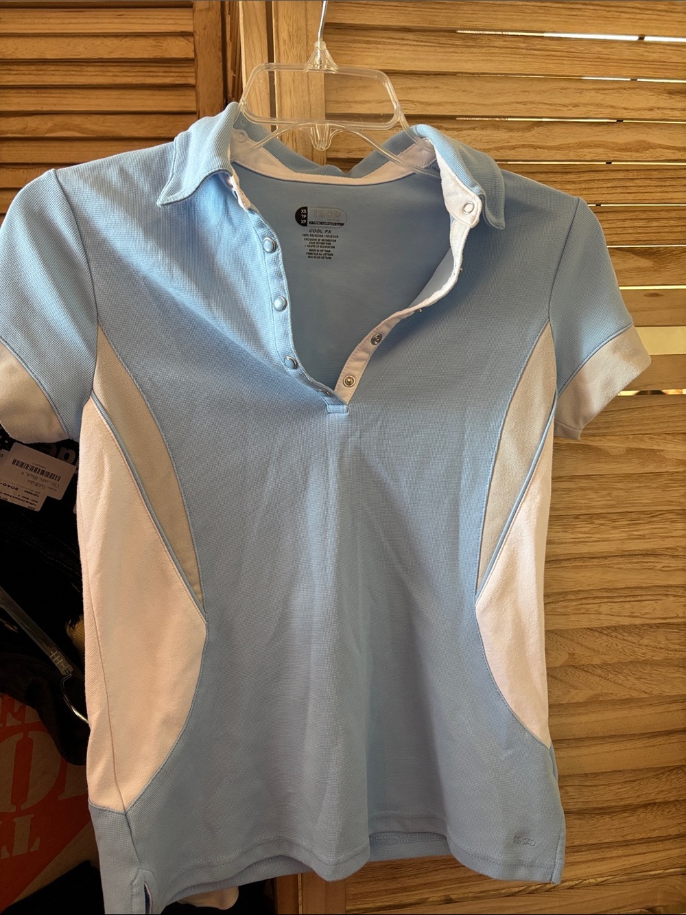 Izod Light Blue and White Short Sleeve Polo XS
